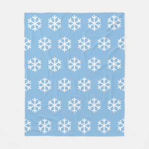 Snowflake Blue Fleece Blanket Deken