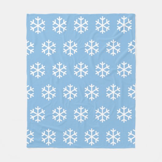 Snowflake Blue Fleece Blanket Deken (Voorkant)