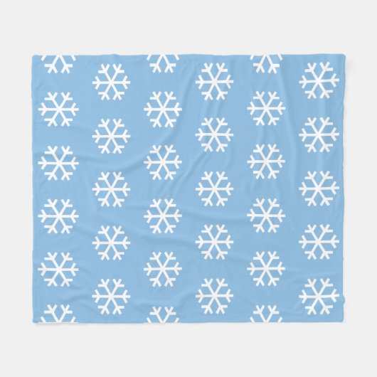 Snowflake Blue Fleece Blanket Deken (Voorkant (Horizontaal))