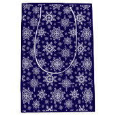 Snowflake Blue Gift Bag Medium Cadeauzakje (Voorkant)