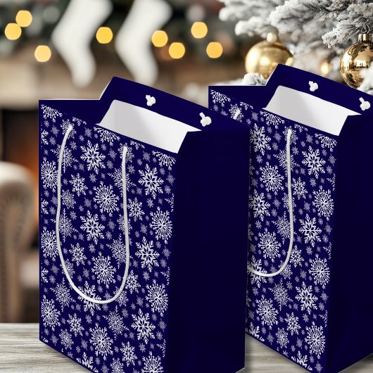 Snowflake Blue Gift Bag Medium Cadeauzakje