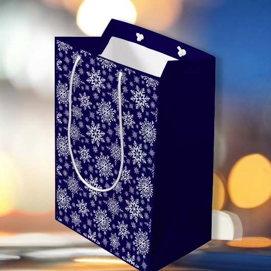Snowflake Blue Gift Bag Medium Cadeauzakje