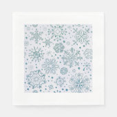 Snowflake Blue Glitter Patroon Servet (Voorkant)