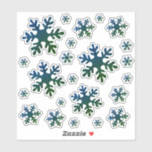 Snowflake Blue Green Snow Winter Kerstmis Sticker (Vel)