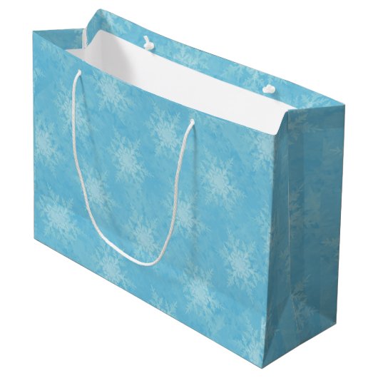 Snowflake Blue Groot Cadeauzakje (Voorkant Gekanteld)