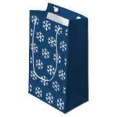 Snowflake Blue-kerstcadeau Klein Cadeauzakje (Voorkant Gekanteld)