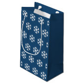 Snowflake Blue-kerstcadeau Klein Cadeauzakje (Achterkant Gekanteld)