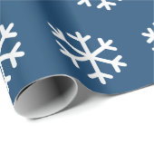 Snowflake Blue-kerstinpakpapier Cadeaupapier (Rol Hoek)