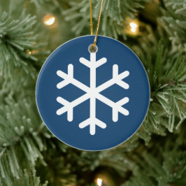 Snowflake Blue Kerstkeramisch Ornament