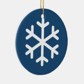 Snowflake Blue Kerstkeramisch Ornament (Rechts)