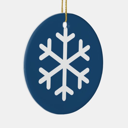 Snowflake Blue Kerstkeramisch Ornament (Rechts)