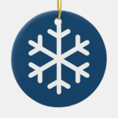 Snowflake Blue Kerstkeramisch Ornament (Voorkant)