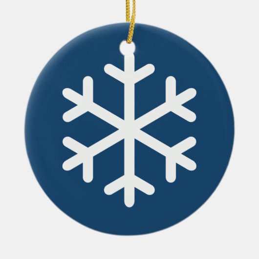 Snowflake Blue Kerstkeramisch Ornament (Voorkant)