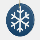 Snowflake Blue Kerstkeramisch Ornament (Links)