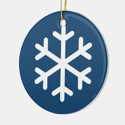 Snowflake Blue Kerstkeramisch Ornament (Links)