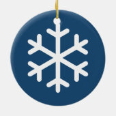 Snowflake Blue Kerstkeramisch Ornament (Achterkant)