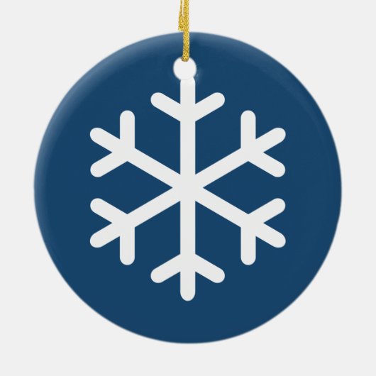 Snowflake Blue Kerstkeramisch Ornament (Achterkant)