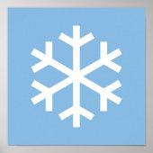 Snowflake Blue Kerstmis Poster (Voorkant)