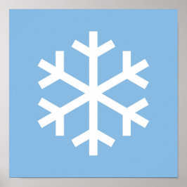 Snowflake Blue Kerstmis Poster
