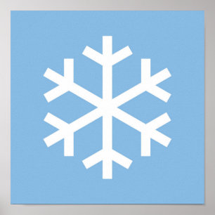 Snowflake Blue Kerstmis Poster