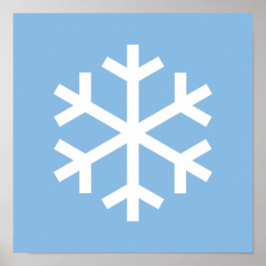 Snowflake Blue Kerstmis Poster (Voorkant)
