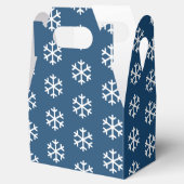 Snowflake Blue kerstvierkant Bedankdoosjes (Geopend)
