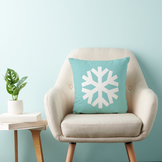 Snowflake blue kussen (Stoel)