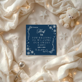 Snowflake Blue  Labor & Delivery NICU Hospital   Bedankkaart