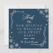 Snowflake Blue Labor & Delivery NICU Hospital Bedankkaart (Voorkant)