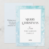 Snowflake Blue Merry Christmas Kaart (Voorkant / Achterkant)