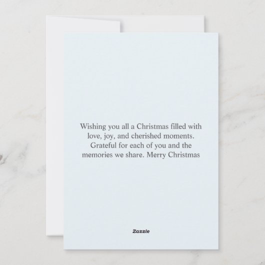 Snowflake Blue Merry Christmas Kaart (Achterkant)