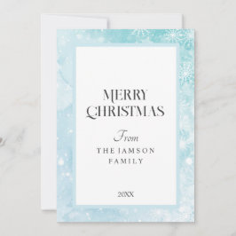 Snowflake Blue Merry Christmas Kaart
