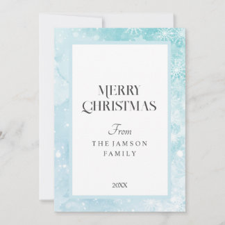 Snowflake Blue Merry Christmas Kaart
