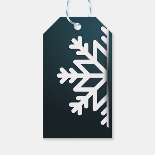 Snowflake Blue met kerst Cadeaulabel (Voorkant)