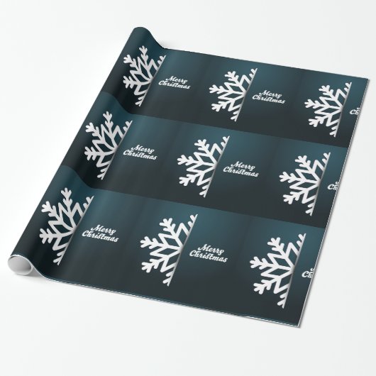 Snowflake Blue met kerst Cadeaupapier (Uitgerold)