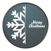 Snowflake Blue met kerst Hockey Puck (Voorkant)
