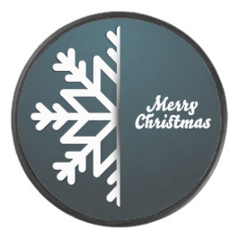 Snowflake Blue met kerst Hockey Puck