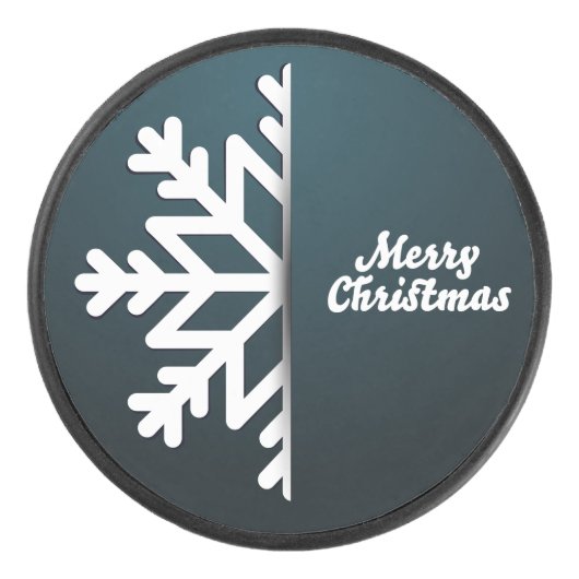 Snowflake Blue met kerst Hockey Puck (Voorkant)
