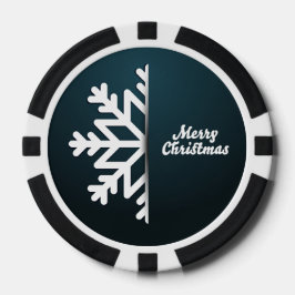 Snowflake Blue met kerst Pokerchips