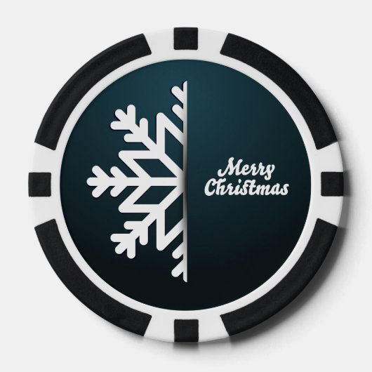 Snowflake Blue met kerst Pokerchips (Voorkant)