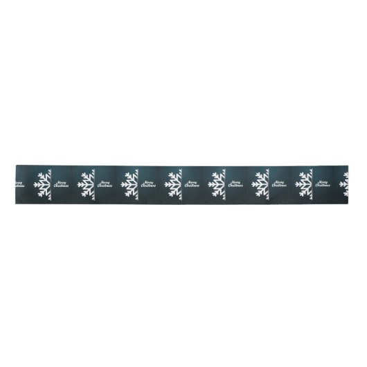 Snowflake Blue met kerst Satijnen Lint (Voorkant)
