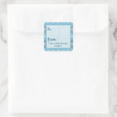 Snowflake Blue Nordic Sweater Kerstmis vanaf Vierkante Sticker (Tas)