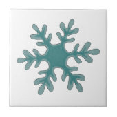 Snowflake Blue op White Tegeltje (Voorkant)