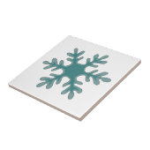 Snowflake Blue op White Tegeltje (Zijkant)