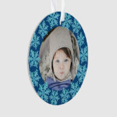 Snowflake Blue Opal 2 Sided Foto grootouders Ornament (voorkant)