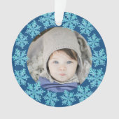 Snowflake Blue Opal 2 Sided Foto grootouders Ornament (voorkant)