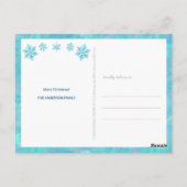 Snowflake Blue Opal 4 Photo Collage Kerstmis Briefkaart (Achterkant)