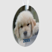 Snowflake Blue Opal Fun 2 Sided kerstfoto Ornament (voorkant)