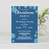 Snowflake Blue Opal Simple Cute Kerstparty (Staand voorkant)