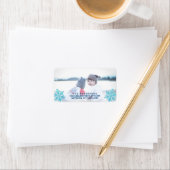 Snowflake Blue Opal Stylish Kerstmis Foto toevoege Etiket (Insitu)